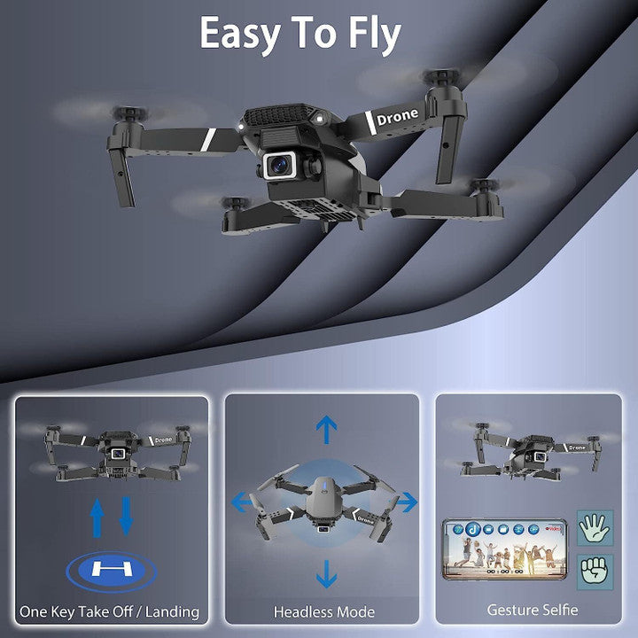 E88 Pro Drone with 4K Camera WiFi FPV 1080P HD Dual Foldable RC Drone Without Brushless Motor