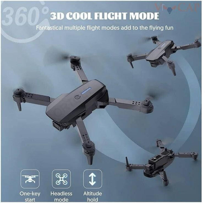 E88 Pro Drone with 4K Camera WiFi FPV 1080P HD Dual Foldable RC Drone Without Brushless Motor