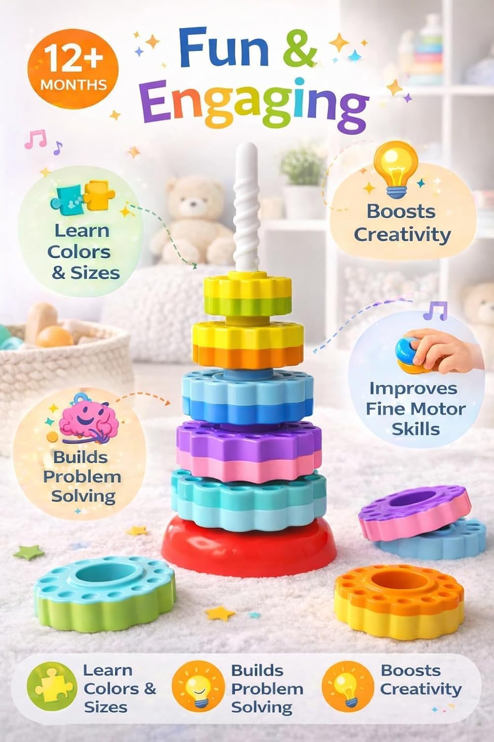 Rainbow Ring Stacker Toy